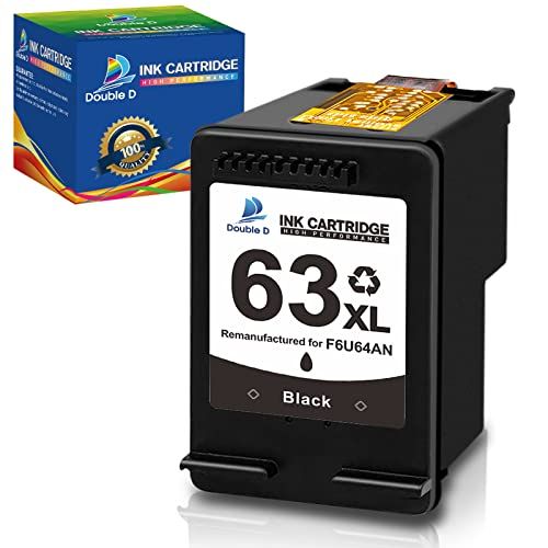  DOUBLE D 63XL Black Ink Cartridge Remanufactured Replacement for HP 63 XL 63XL for Envy 4520 4512 OfficeJet 3830 4650 5255 5258 4650 Deskjet 1112 1110 3634 3639 3632 Printer (1 Bla