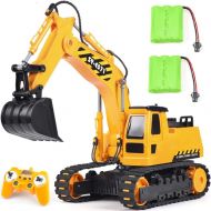 [아마존핫딜][아마존 핫딜] DOUBLE E Remote Control Excavator Toy Truck 1/26 with Rechargeable Battery Simulated Sounds 2.4GHz Construction Vehicles Truck