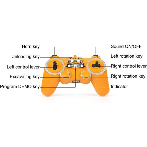  [아마존핫딜][아마존 핫딜] DOUBLE E Remote Control Excavator Toys Fully Functional Construction Tractor, Rechargeable Rc Excavator 1:20 RC Excavator Truck with Lights & Sounds 2.4Ghz Transmitter, White