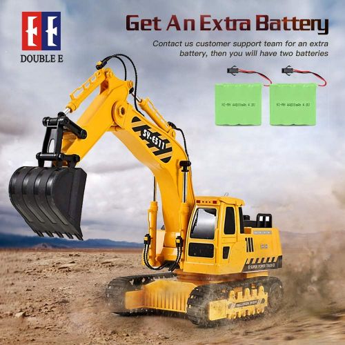  [아마존핫딜][아마존 핫딜] DOUBLE E Remote Control Excavator Toys Fully Functional Construction Tractor, Rechargeable Rc Excavator 1:20 RC Excavator Truck with Lights & Sounds 2.4Ghz Transmitter, White