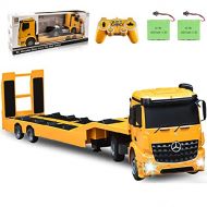 DOUBLE E RC Semi Truck Mercedes-Benz Licensed RC Truck Excavator Toys RC Tractor Remote Control Trailer Truck Electronics Construction Vehicles Toy with Sound and Lights