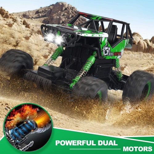  DOUBLE E RC Car 1:12 Remote Control Car Monster Trucks with Head Lights 4WD Off All Terrain RC Car Rechargeable Vehicles