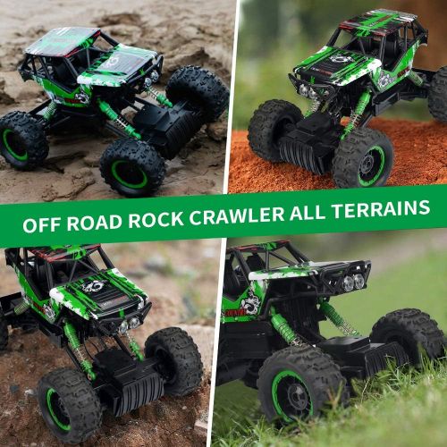  DOUBLE E RC Car 1:12 Remote Control Car Monster Trucks with Head Lights 4WD Off All Terrain RC Car Rechargeable Vehicles