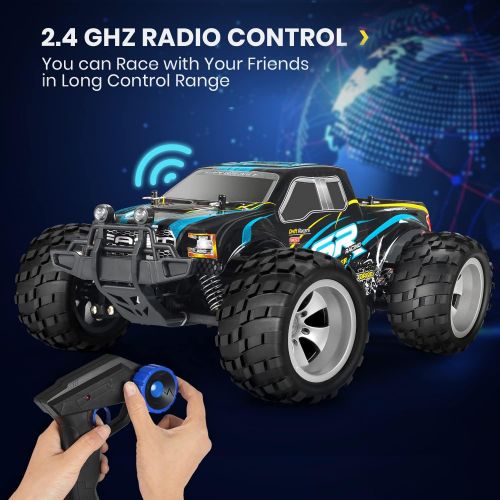  DOUBLE E Remote Control Car,4WD High Speed Off Road RC Monster Car All Terrains Vehicle Truck with Rechargeable Battery for Boys Kids