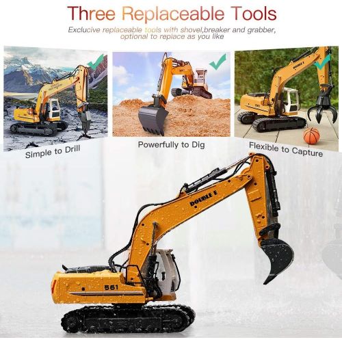  DOUBLE E 17 Channel Remote Control RC Fork Excavator, Construction Grapple Fork Tractor