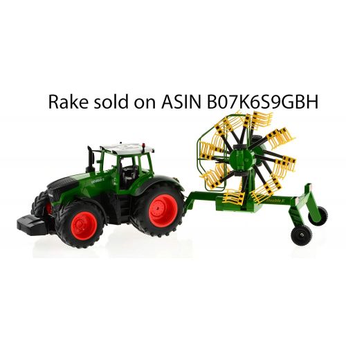  DOUBLE E Remote Controlled Tractor with Detachable Trailer That can be Raised and Lowered from The Remote. Die-Cast Tractor Model Kids Electronics Hobby Toy with Sound and Lights.