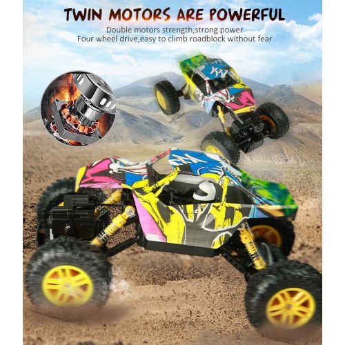  DOUBLE E RC Cars 1:18 Dual Motors Rechargeable Remote Control Truck 4WD Off Road RC Truck Rock Crawler