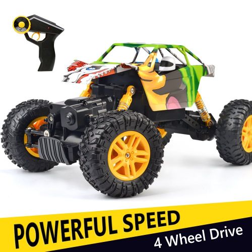  DOUBLE E RC Cars 1:18 Dual Motors Rechargeable Remote Control Truck 4WD Off Road RC Truck Rock Crawler