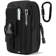 [아마존베스트]DOUN Outdoor Tactical Waist Bag EDC Molle Belt Waist Pouch Security Purse Phone Carrying Case for iPhone 8 plus Galaxy Note 9 S9 Or Less than 6.2 inches Smartphone - Black