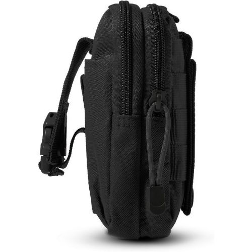  [아마존베스트]DOUN Outdoor Tactical Waist Bag EDC Molle Belt Waist Pouch Security Purse Phone Carrying Case for iPhone 8 plus Galaxy Note 9 S9 Or Less than 6.2 inches Smartphone - Black