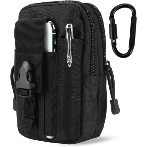  [아마존베스트]DOUN Outdoor Tactical Waist Bag EDC Molle Belt Waist Pouch Security Purse Phone Carrying Case for iPhone 8 plus Galaxy Note 9 S9 Or Less than 6.2 inches Smartphone - Black