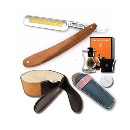  Dovo DOVO Straight Razor Set 58 Olivewood Scales and Luxury Shave Set