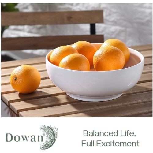  (2 Packs) DOWAN 2.5 Quarts Porcelain Serving Bowls, Salad Bowls, Pasta Bowl Set, White, Stackable