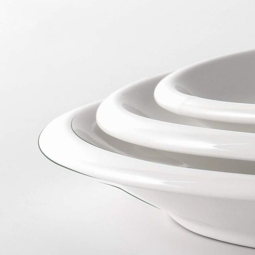  DOWAN Large Serving Platters, 12/14/15.5 Inches Oval Serving Platters, Oval Serving Plates Dinner Plates Serving Dishes, Ideal for Parties, Restaurant, Dessert Shop, Set of 3, Whit