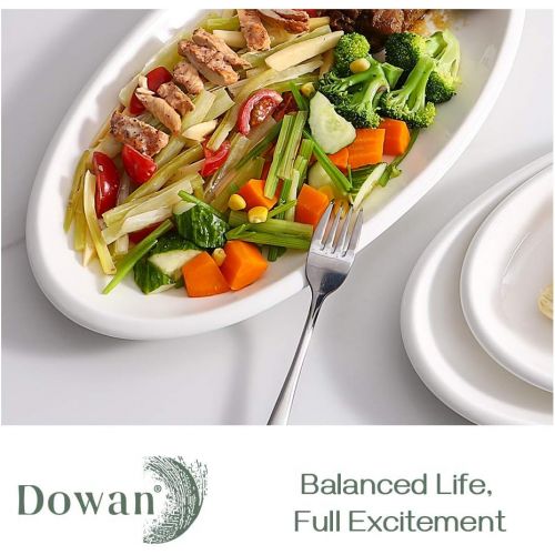  DOWAN Large Serving Platters, 12/14/15.5 Inches Oval Serving Platters, Oval Serving Plates Dinner Plates Serving Dishes, Ideal for Parties, Restaurant, Dessert Shop, Set of 3, Whit