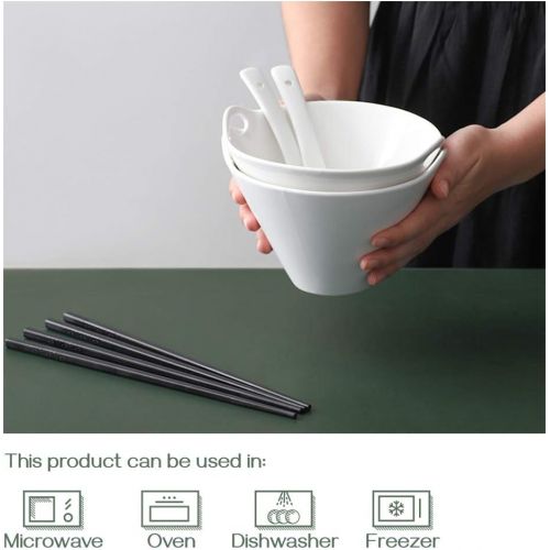  [아마존베스트]DOWAN Ramen Bowls with Chopsticks and Spoons Set of 2 - Japanese Ramen Noodle Bowl with Chopsticks and Spoons, 20 oz Deep Pho Bowl, Dishwasher & Microwave Safe