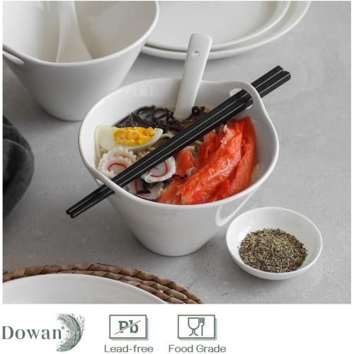  [아마존베스트]DOWAN Ramen Bowls with Chopsticks and Spoons Set of 2 - Japanese Ramen Noodle Bowl with Chopsticks and Spoons, 20 oz Deep Pho Bowl, Dishwasher & Microwave Safe