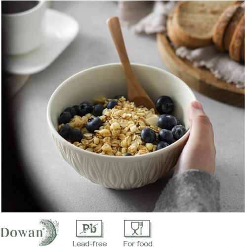  [아마존베스트]DOWAN 25 Ounce Cereal Bowls, Ceramic Soup Bowls, Porcelain Bowls for Kitchen, White Bowls for Cereal Soup Rice Pasta Salad Oatmeal, Dishwasher & Microwave Safe, Set of 4, Off White