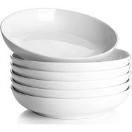 [아마존베스트]DOWAN Pasta Bowls 30oz, Large White Salad Bowls, Porcelain Pasta Plate Bowl Set of 6, Soup Bowls Microwave & Dishwasher Safe, Sturdy & Versatile