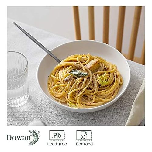  [아마존베스트]DOWAN Pasta Bowls 30oz, Large White Salad Bowls, Porcelain Pasta Plate Bowl Set of 6, Soup Bowls Microwave & Dishwasher Safe, Sturdy & Versatile