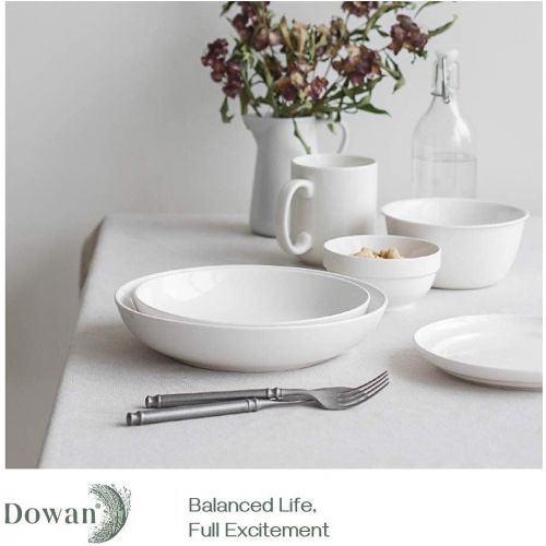  [아마존베스트]DOWAN Pasta Bowls 30oz, Large White Salad Bowls, Porcelain Pasta Plate Bowl Set of 6, Soup Bowls Microwave & Dishwasher Safe, Sturdy & Versatile