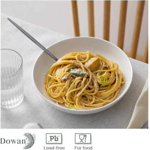  [아마존베스트]DOWAN Pasta Bowls 30oz, Large White Salad Bowls, Porcelain Pasta Plate Bowl Set of 6, Soup Bowls Microwave & Dishwasher Safe, Sturdy & Versatile