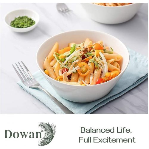 [아마존베스트]DOWAN Ceramic Soup Bowls, 32 Ounces White Ramen Bowl for Noodle, Porcelain Salad Bowls Set of 4, Large Cereal Bowls for Kitchen, Dishwasher and Microwave Safe