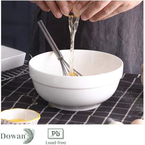  [아마존베스트]DOWAN 8 Large Serving Bowls - 2 Quart Big Salad Bowl Porcelain White Bowl, Large Bowl for Kitchen, Soup, Salad, Pho, Pasta, Mixing Bowl, Microwave & Dishwasher Safe, Set of 2, Whit