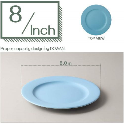  [아마존베스트]DOWAN Ceramic Salad Plates Set of 6, 8 inches Dessert Plates for Kitchen and Restaurant , Porcelain Small Dinner Serving Plates with Wide Rim, Microwave and Dishwasher Safe, Matte