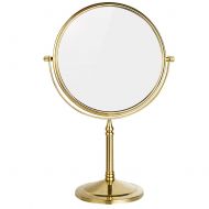 DOWRY 8-Inch Tabletop Swivel Vanity Magnifying Mirror 10x Magnification,Gold Finish, Double Sided 2202J(10x)