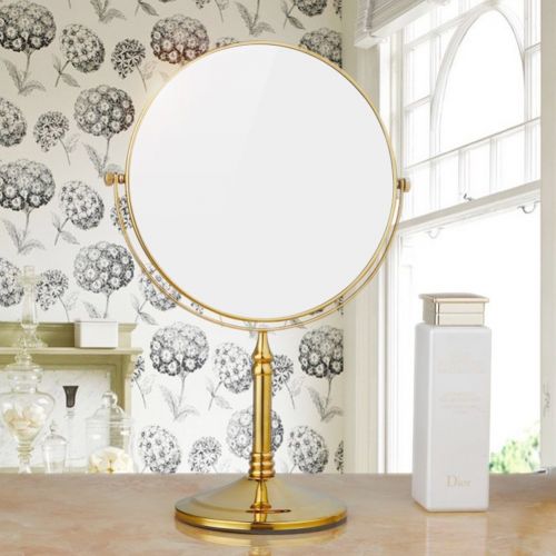  DOWRY 8-Inch Tabletop Swivel Vanity Magnifying Mirror 10x Magnification,Gold Finish, Double Sided 2202J(10x)