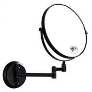 DOWRY Wall Mounted Magnifying Mirror with 10x Magnification, Oil Rubbed Bronze, 8 Inch Double-Sided Swivel Makeup Mirror Wall, 12 Inch Extension, D1306ORB-10