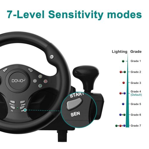  [아마존베스트]DOYO Gaming racing wheel 270 degree driving force steering wheel for racing games PC / XBOX ONE / XBOX 360/ PS4 / PS3 / Nintendo Switch / Android with pedals accelerator brake