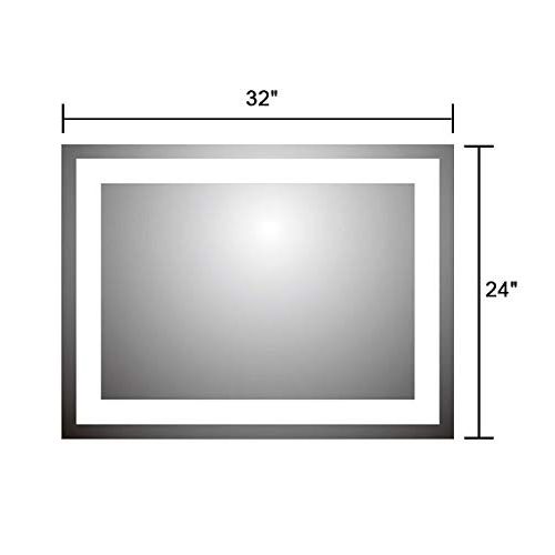  DP Home Horizontal LED Bathroom Silvered Mirror with Touch Button,70 x 32 In (E-CK010-A)