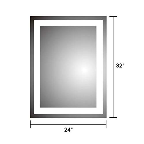  DP Home Horizontal LED Bathroom Silvered Mirror with Touch Button,70 x 32 In (E-CK010-A)