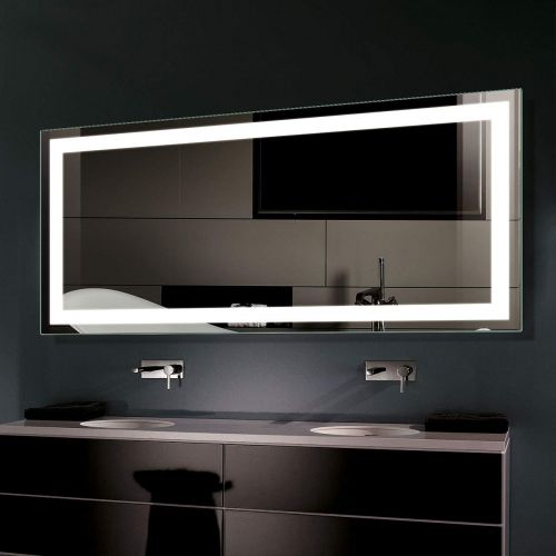  DP Home Horizontal LED Bathroom Silvered Mirror with Touch Button,70 x 32 In (E-CK010-A)