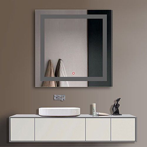  DP Home Vertical LED Bathroom Silvered Mirror with Touch Button/28 Inch x 36 Inch (E-CK168-I)