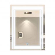 DP Home LED Lighted Illuminated Bathroom Vanity Wall Mirror with Touch Sensor, White Mirror 24 x 32 Inch (E-CK150)