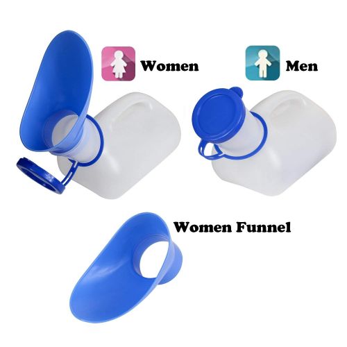  DPOWERFUL Unisex Potty Urinal for Car, Toliet Urinal for Men and Women, Bedpans Pee Bottle with a Lid and Funnel, Mobile Toilet Portable Urinal for Car, Old Man, Child and Diabetes for Campi