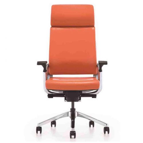  DPPAN Ergonomic Executive Office Chair, Leather Office Desk Chair High-Back Swivel Computer Task Chair with Armrest Headrest,Orange