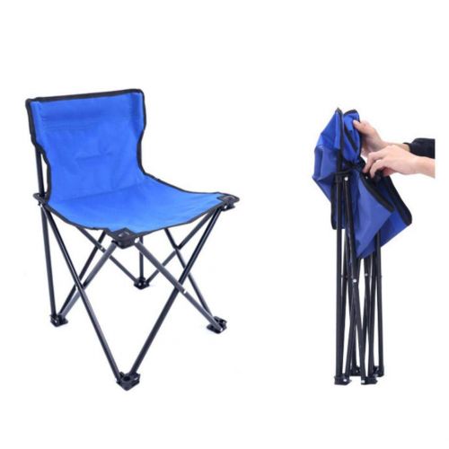  DPPAN Compact Portable Foldable Camp Camping Chair, Comfortable Supports 250 lbs with Storage Pouch for Hiking Outdoor Fishing The Park Sport,Blue_Small