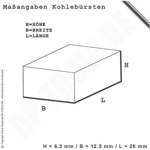  DP-TOOLS.DE Kohlebuersten Kohlen Motorkohlen fuer Bosch RH 850 VC 6,3x12,5x26 1617014145