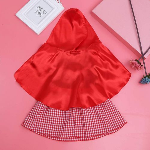  DPois dPois Toddler Kids Girls Red Little Riding Hood Cloak Cape Halloween Cosplay Party Fancy Dress Up