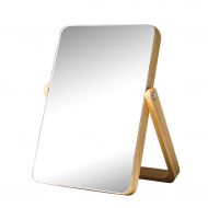 DQMSB Desktop Beauty Mirror Solid Wood Mirror Portable Table Mirror 13.5X18cm Dressing Mirror (Size : 20×30cm)