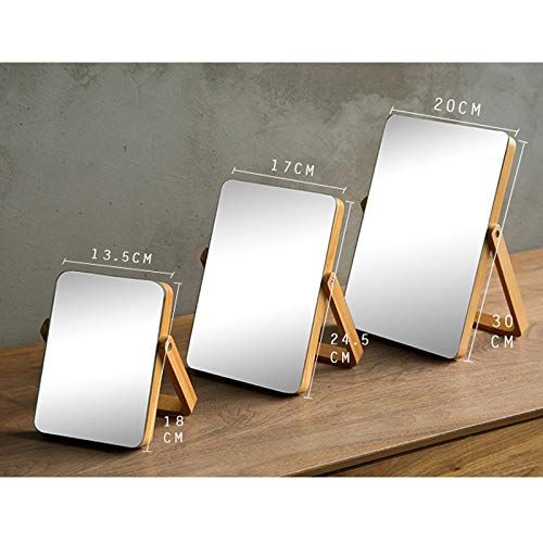  DQMSB Desktop Beauty Mirror Solid Wood Mirror Portable Table Mirror 13.5X18cm Dressing Mirror (Size : 20×30cm)