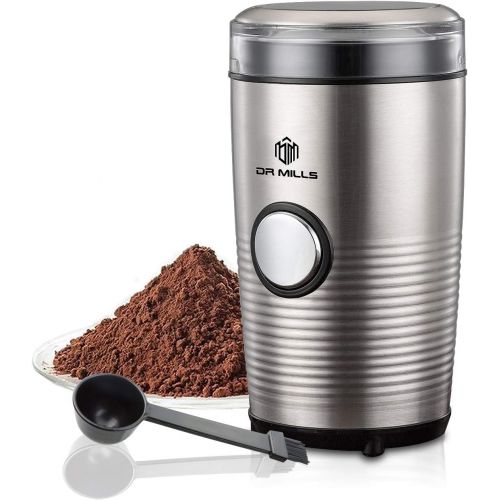  [아마존베스트]DR MILLS DM-7427 electric blade coffee grinder, also for spice,herbs,nuts,grains,SUS304 stainless steel housing and cup,HD motor power,fine ground coffee