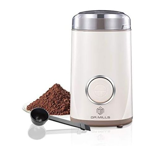  DR MILLS DM-7441 Electric Dried Spice and Coffee Grinder, Blade & cup made with SUS304 stianlees steel (White)