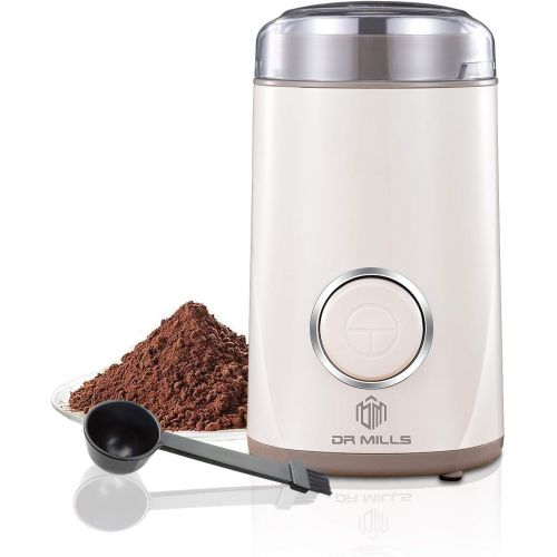  DR MILLS DM-7441 Electric Dried Spice and Coffee Grinder, Blade & cup made with SUS304 stianlees steel (White)