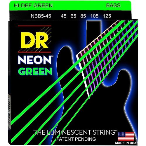  DR Strings NEON Hi-Def Green Bass SuperStrings Medium 5-String