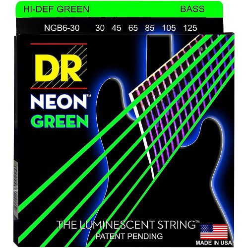  DR Strings NEON Hi-Def Green Bass SuperStrings Medium 6-String